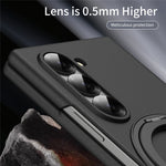 Til Samsung Galaxy Z Fold5 5G Magnetisk Cover Ring Kickstand Hard PC Cover med Skærmbeskyttelse i Hærdet Glas