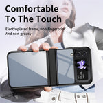 For Samsung Galaxy Z Flip3 5G Case Electroplating Transparent PC Phone Cover with Hinge