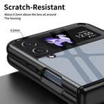 For Samsung Galaxy Z Flip3 5G Case Electroplating Transparent PC Phone Cover with Hinge