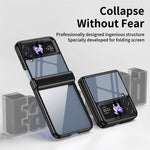 For Samsung Galaxy Z Flip3 5G Case Electroplating Transparent PC Phone Cover with Hinge