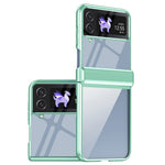For Samsung Galaxy Z Flip3 5G Case Electroplating Transparent PC Phone Cover with Hinge