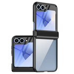 For Samsung Galaxy Z Flip7 FE 5G / Z Flip6 5G Case with Rear Screen Film Hinge Protection Electroplating Clear PC Phone Cover