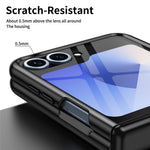 For Samsung Galaxy Z Flip7 FE 5G / Z Flip6 5G Case with Rear Screen Film Hinge Protection Electroplating Clear PC Phone Cover