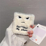 KJS-020 For Samsung Galaxy Z Flip7 FE 5G / Z Flip6 5G Case Humorous Face Soft Plush Hard PC Phone Cover