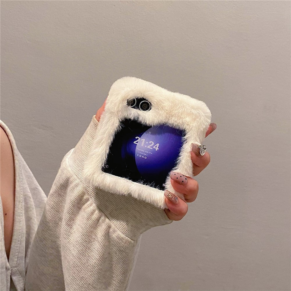 KJS-020 For Samsung Galaxy Z Flip7 FE 5G / Z Flip6 5G Case Humorous Face Soft Plush Hard PC Phone Cover