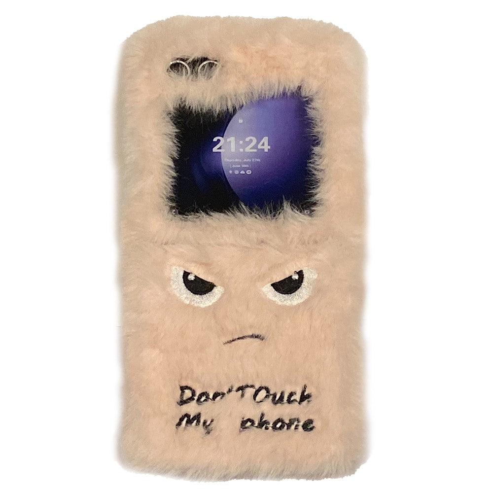 KJS-020 For Samsung Galaxy Z Flip7 FE 5G / Z Flip6 5G Case Humorous Face Soft Plush Hard PC Phone Cover