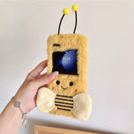 KJS-026 For Samsung Galaxy Z Flip7 FE 5G / Z Flip6 5G Case Bee Pattern Plush+TPU Phone Cover