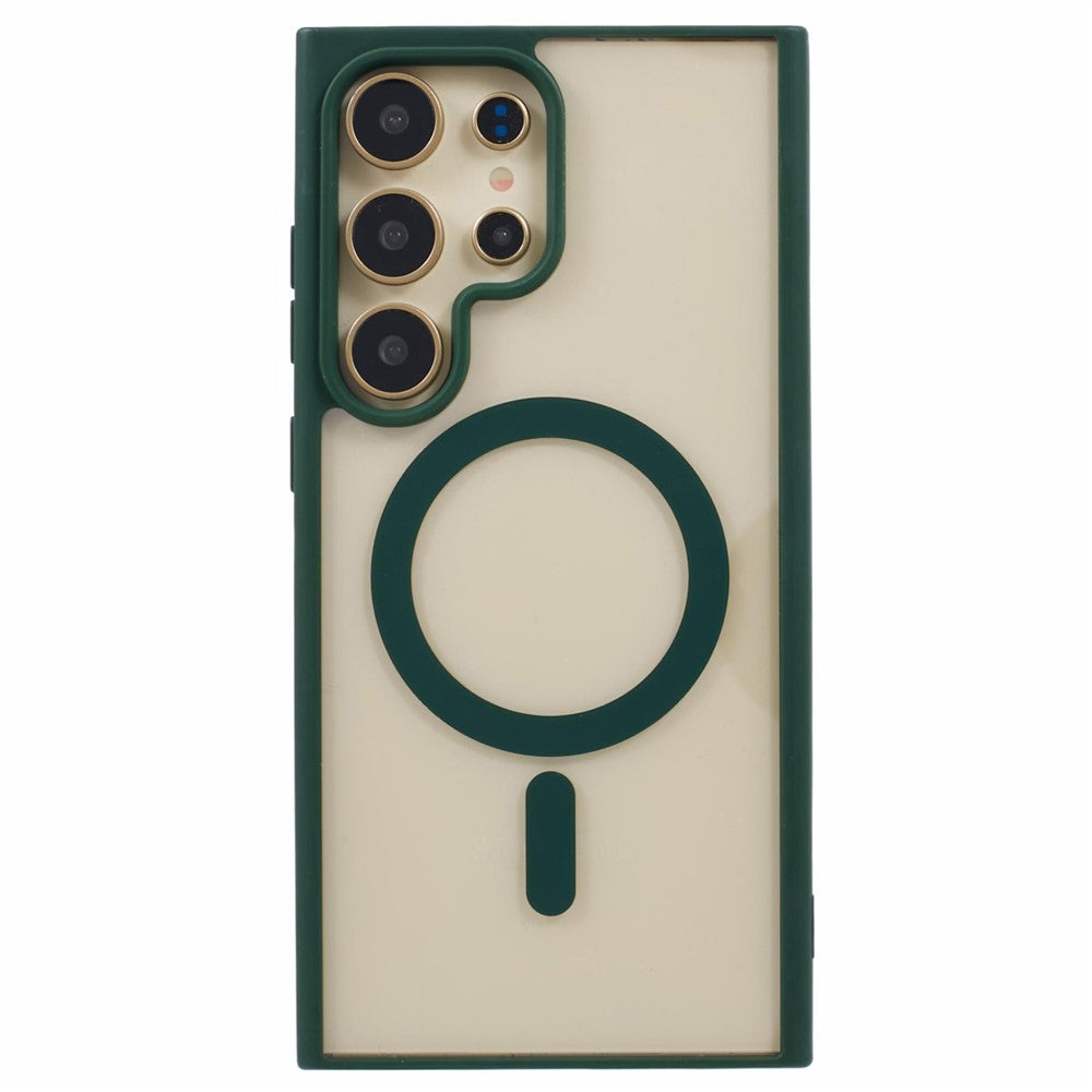 Samsung Galaxy S23 Ultra-skal Magnetiskt skal Stötsäkert PC+TPU Genomskinligt mobilskal