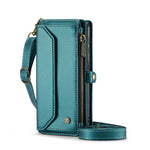 CASEME For Samsung Galaxy S24 FE Leather Case  C36 Zipper Multiple Card Slots Phone Cover with Straps