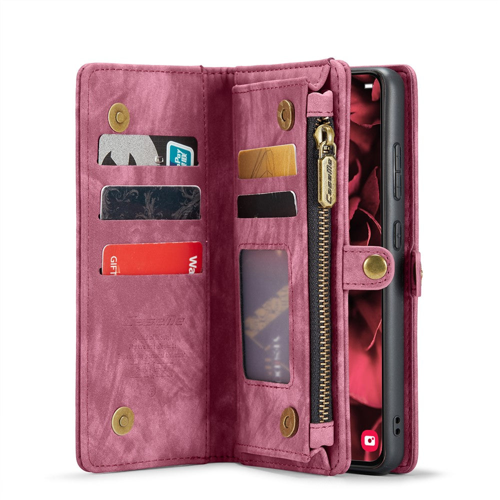 CASEME For Samsung Galaxy S24 FE Phone Cases  008 Leather Cover with Detachable Wallet and Strap