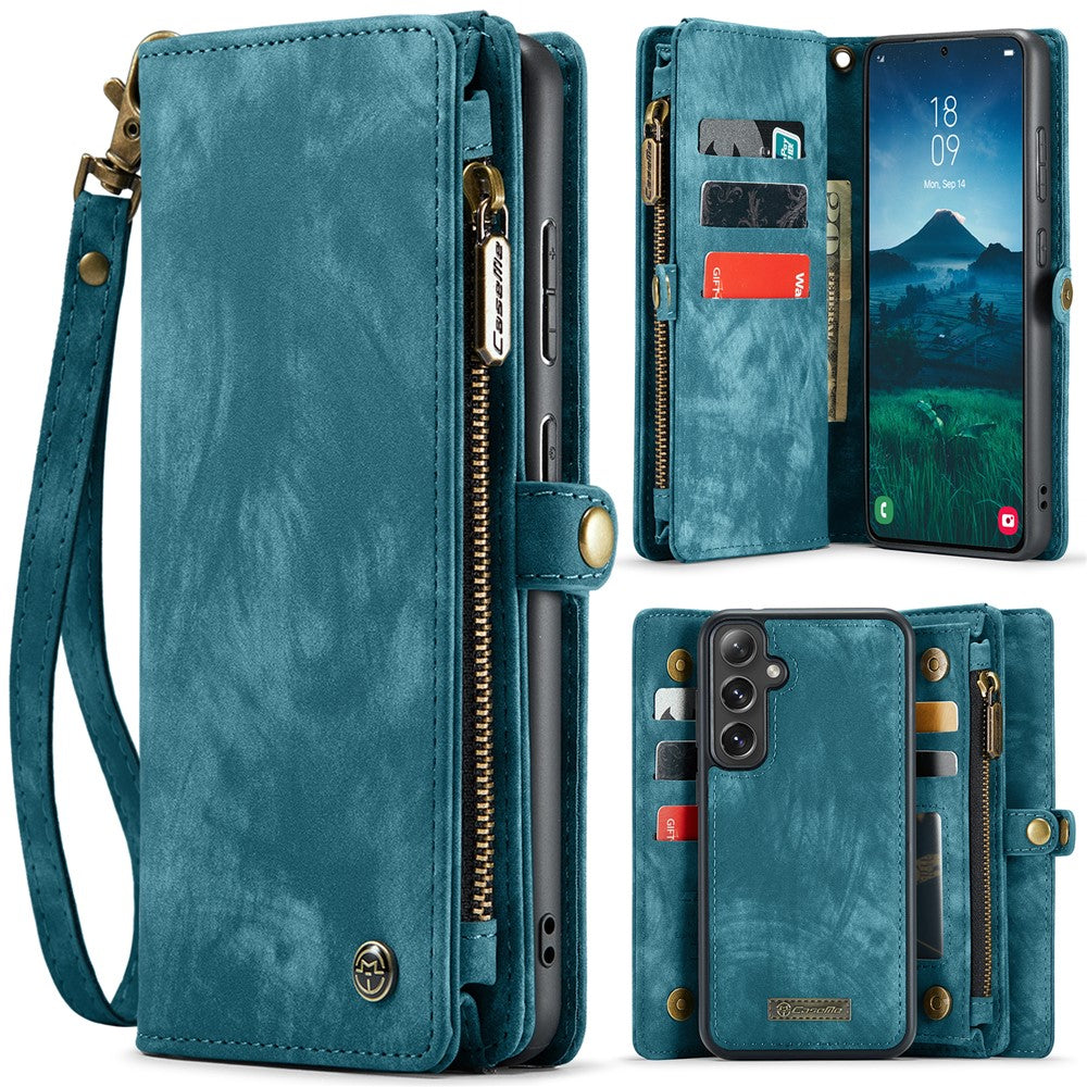 CASEME For Samsung Galaxy S24 FE Phone Cases  008 Leather Cover with Detachable Wallet and Strap