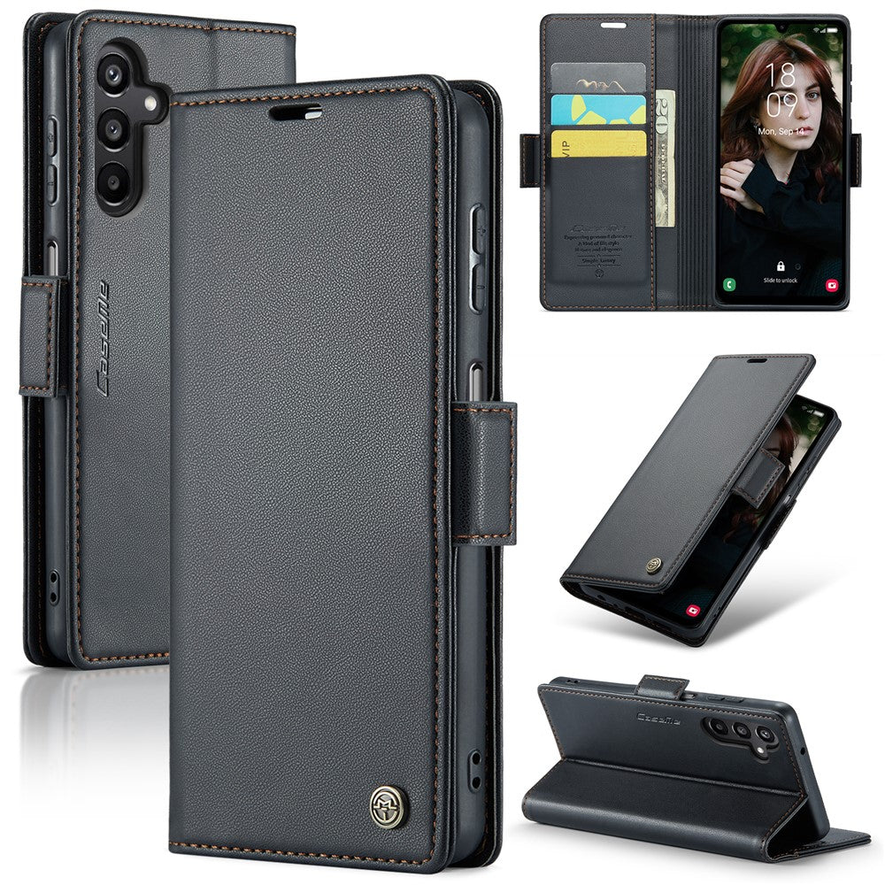 CASEME För Samsung Galaxy A16 5G / A16 4G Läderfodral 023 RFID-blockerande 3 kortplatser Mobilskal