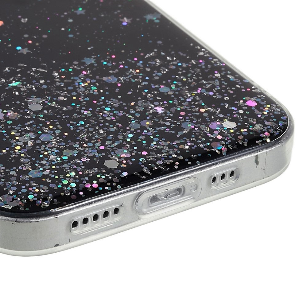 For iPhone 14 Starry Sky Epoxy Sparkle Personalized Phone Case Cover Soft TPU Shock Absorption Back Cover