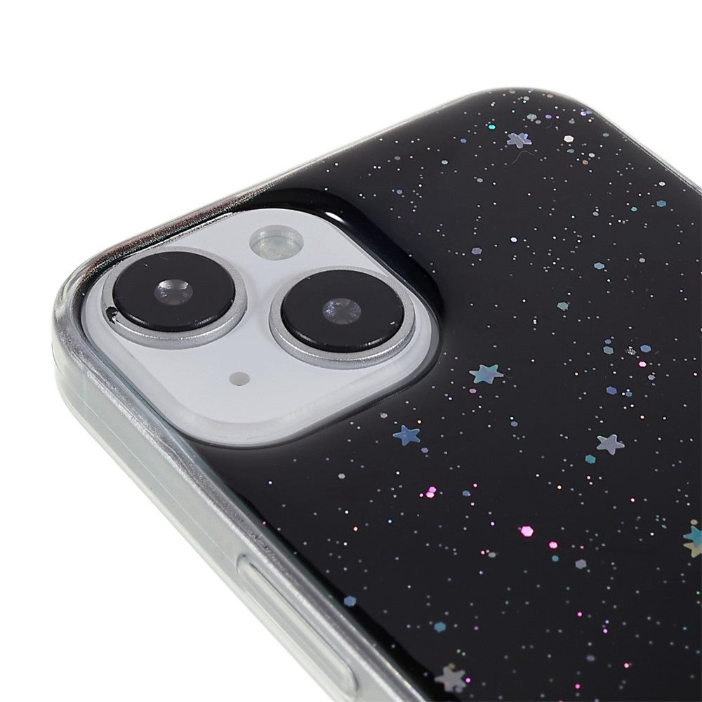 For iPhone 14 Starry Sky Epoxy Sparkle Personalized Phone Case Cover Soft TPU Shock Absorption Back Cover