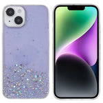 For iPhone 14 Starry Sky Epoxy Sparkle Personalized Phone Case Cover Soft TPU Shock Absorption Back Cover