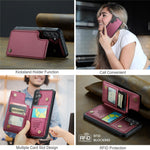 CASEME Til Samsung Galaxy S24 FE Telefoncover C22 Læder Bagsidecover med RFID-Blokerende Kortlommer