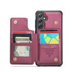 CASEME Til Samsung Galaxy S24 FE Telefoncover C22 Læder Bagsidecover med RFID-Blokerende Kortlommer