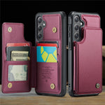 CASEME For Samsung Galaxy S24 FE Phone Case  C22 Leather Back Cover with RFID Blocking Card Slots