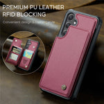 CASEME Til Samsung Galaxy S24 FE Telefoncover C22 Læder Bagsidecover med RFID-Blokerende Kortlommer