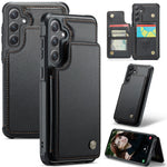 CASEME Til Samsung Galaxy S24 FE Telefoncover C22 Læder Bagsidecover med RFID-Blokerende Kortlommer