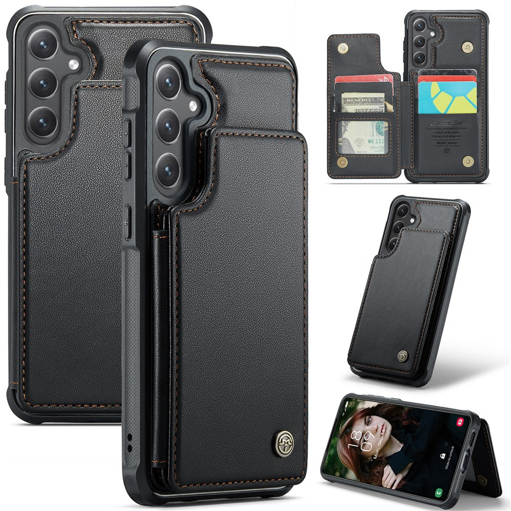 CASEME Til Samsung Galaxy S24 FE Telefoncover C22 Læder Bagsidecover med RFID-Blokerende Kortlommer