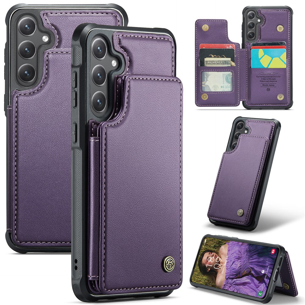 CASEME Til Samsung Galaxy S24 FE Telefoncover C22 Læder Bagsidecover med RFID-Blokerende Kortlommer