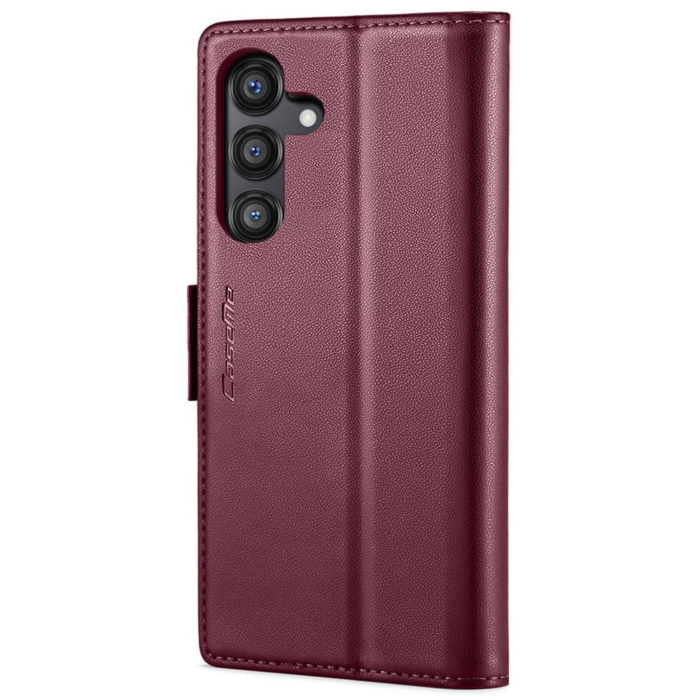 CASEME For Samsung Galaxy S24 FE Leather Case  023 RFID Blocking 3 Card Slot Mobile Cover