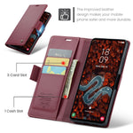 CASEME For Samsung Galaxy S24 FE Leather Case  023 RFID Blocking 3 Card Slot Mobile Cover