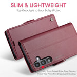 CASEME For Samsung Galaxy S24 FE Leather Case  023 RFID Blocking 3 Card Slot Mobile Cover