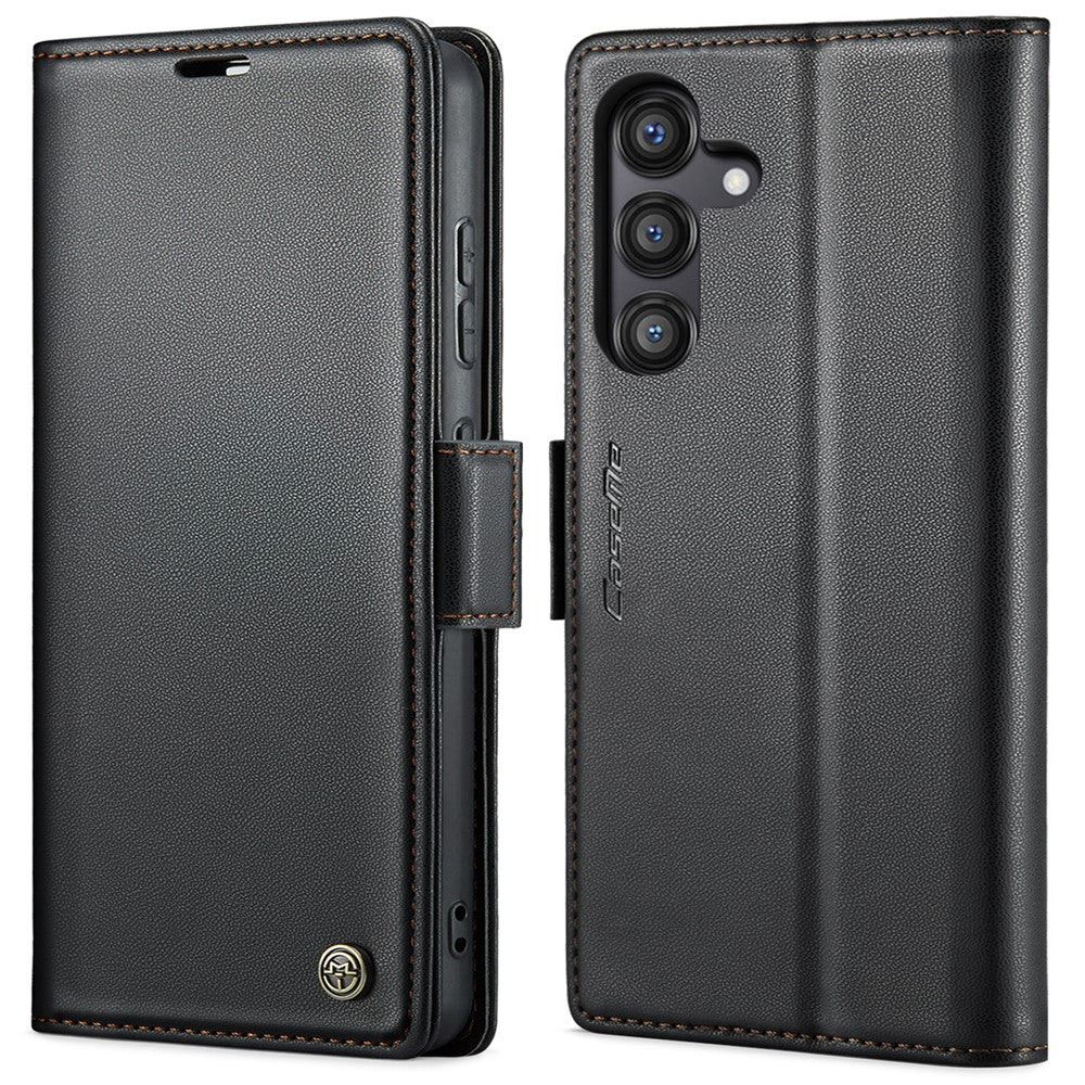 CASEME For Samsung Galaxy S24 FE Leather Case  023 RFID Blocking 3 Card Slot Mobile Cover