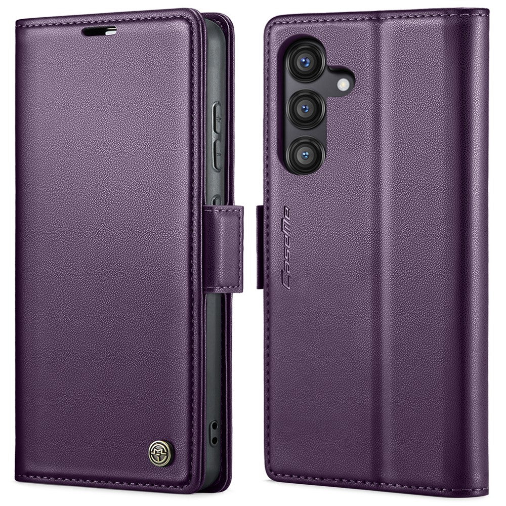 CASEME For Samsung Galaxy S24 FE Leather Case  023 RFID Blocking 3 Card Slot Mobile Cover