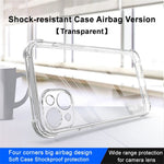 IMAK For iPhone 14 Plus Flexible TPU Clear Phone Back Cover Four Corners Airbag Anti-drop Case