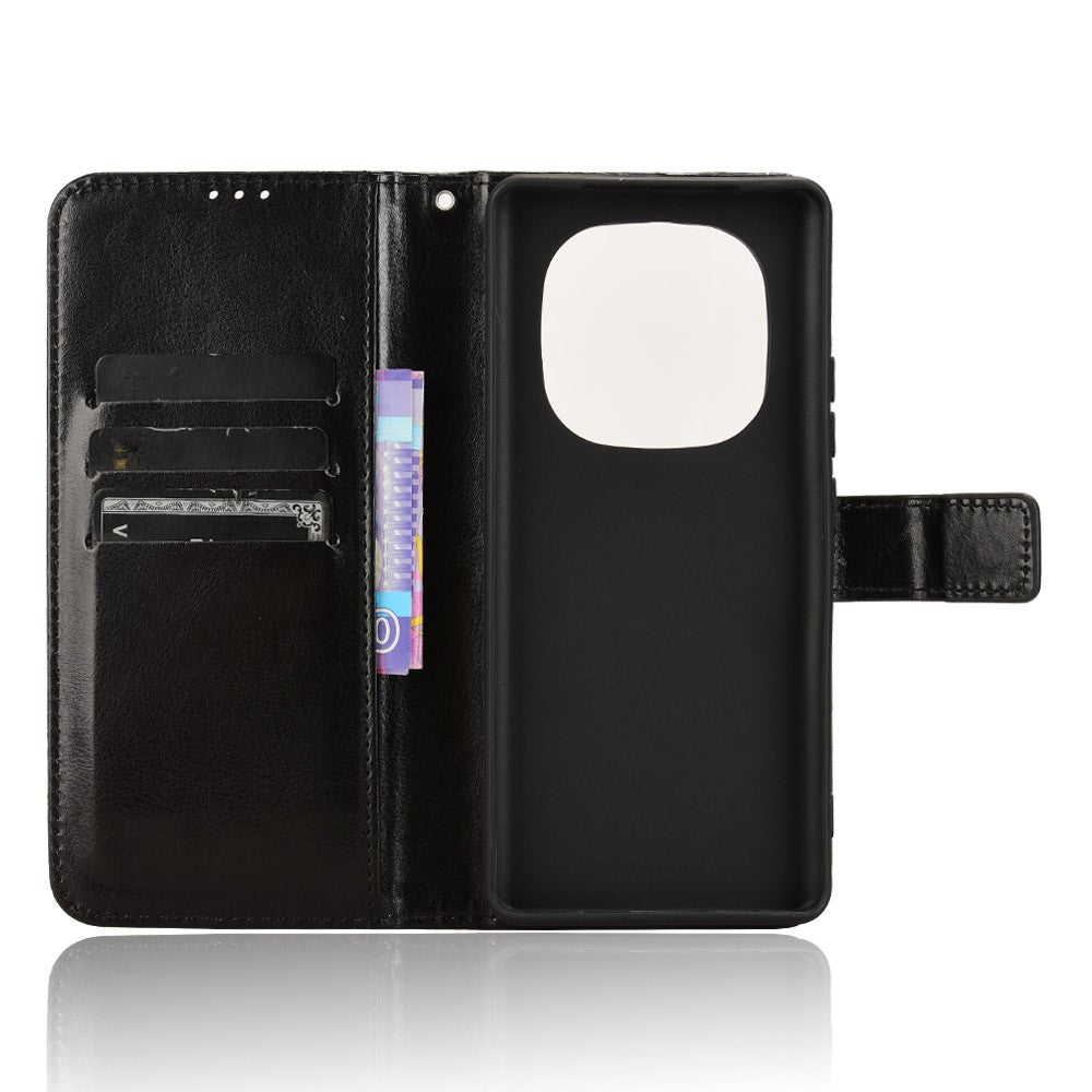 For Xiaomi Redmi Note 14 Pro+ 5G / Note 14 Pro 5G / Poco X7 5G Case Crazy Horse Texture PU Leather Phone Wallet Cover