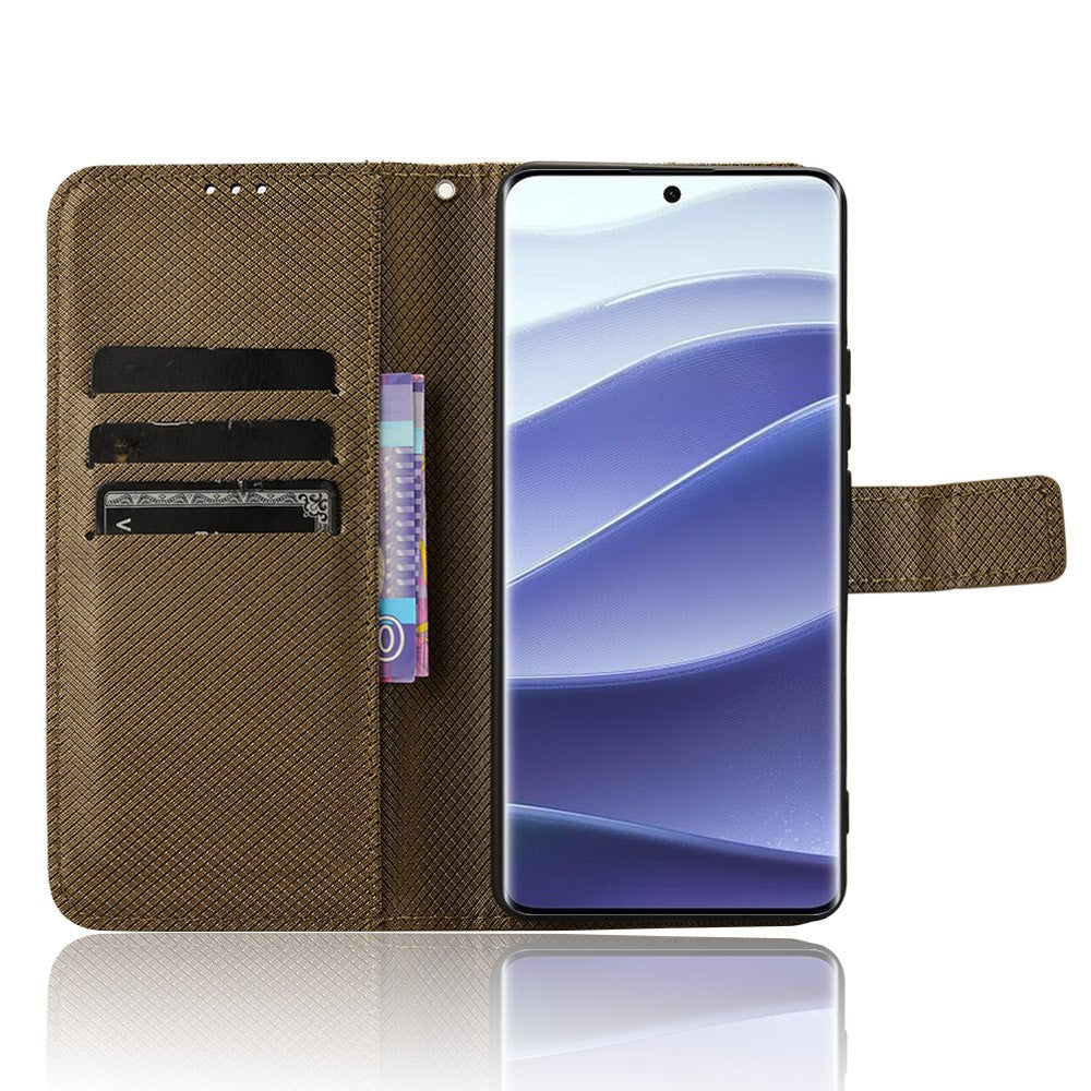 For Xiaomi Redmi Note 14 Pro+ 5G / Note 14 Pro 5G / Poco X7 5G Case PU Leather Diamond Texture Wallet Phone Cover