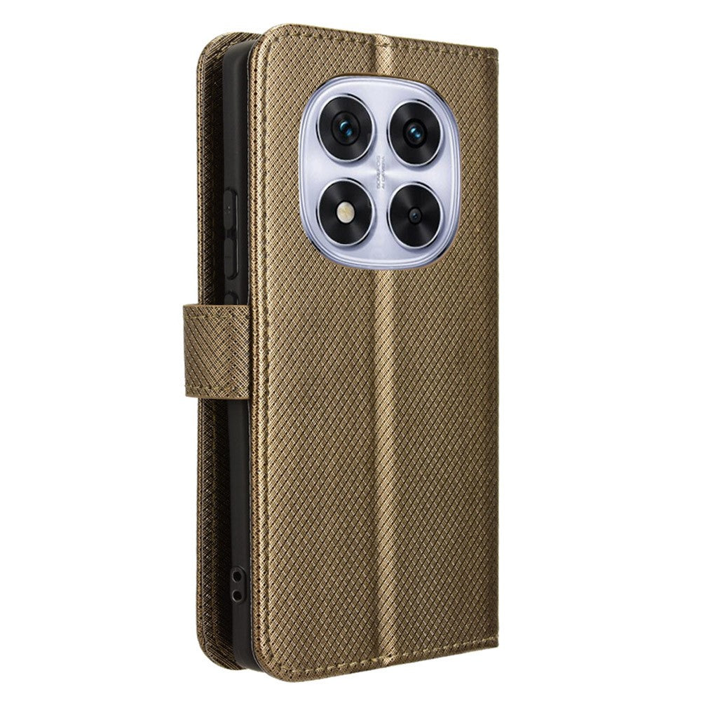 For Xiaomi Redmi Note 14 Pro+ 5G / Note 14 Pro 5G / Poco X7 5G Case PU Leather Diamond Texture Wallet Phone Cover