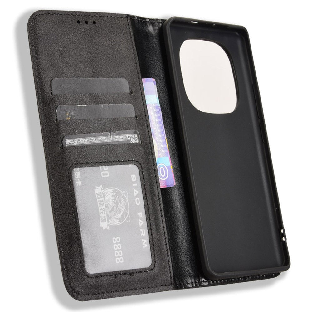 For Xiaomi Redmi Note 14 Pro+ 5G / Note 14 Pro 5G / Poco X7 5G Leather Case Wallet Stand Retro Texture Phone Cover