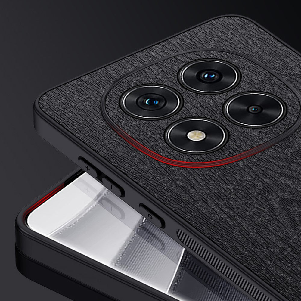 For Xiaomi Redmi Note 14 Pro+ 5G Case Wood Texture PU Leather Coated PC+TPU Phone Cover