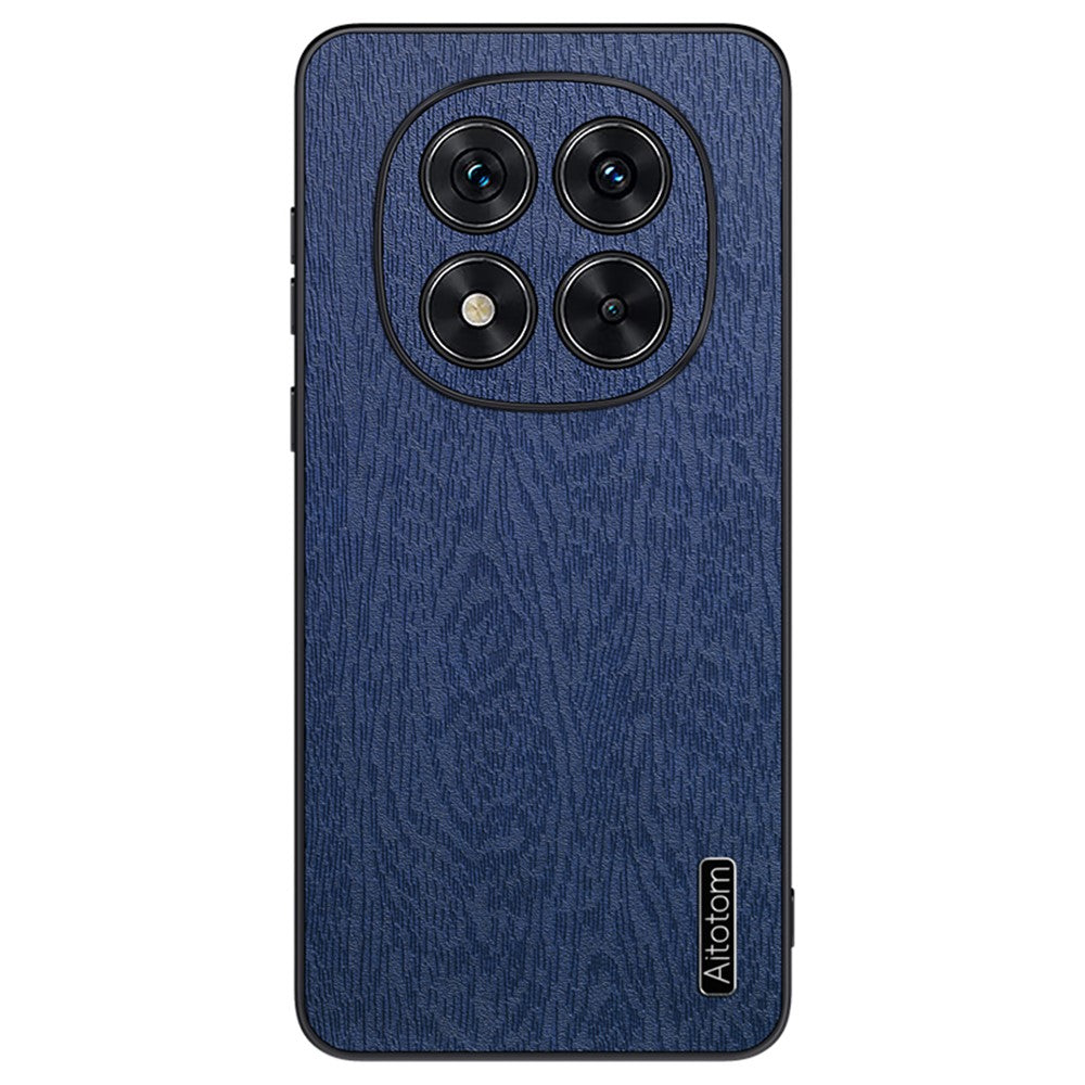 For Xiaomi Redmi Note 14 Pro+ 5G Case Wood Texture PU Leather Coated PC+TPU Phone Cover