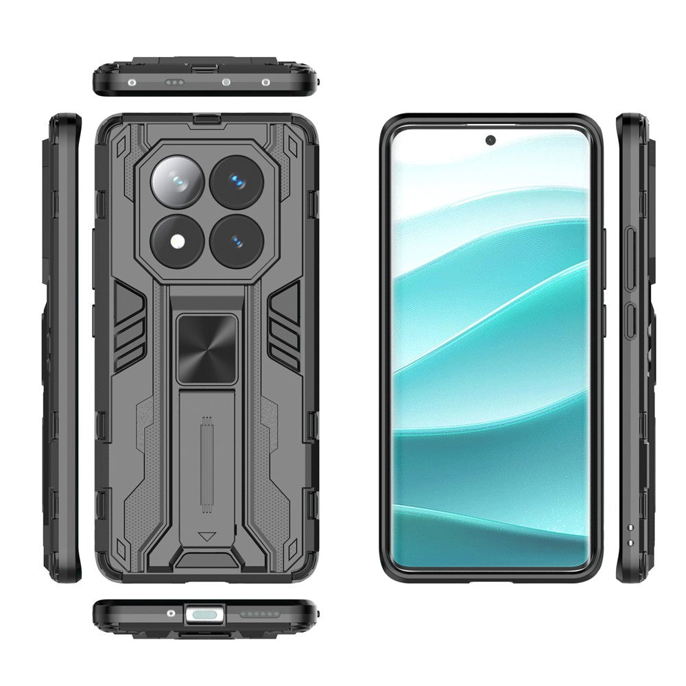 For Xiaomi Redmi Note 14 Pro 5G / Poco X7 5G Case PC + TPU Shockproof Phone Cover with Kickstand