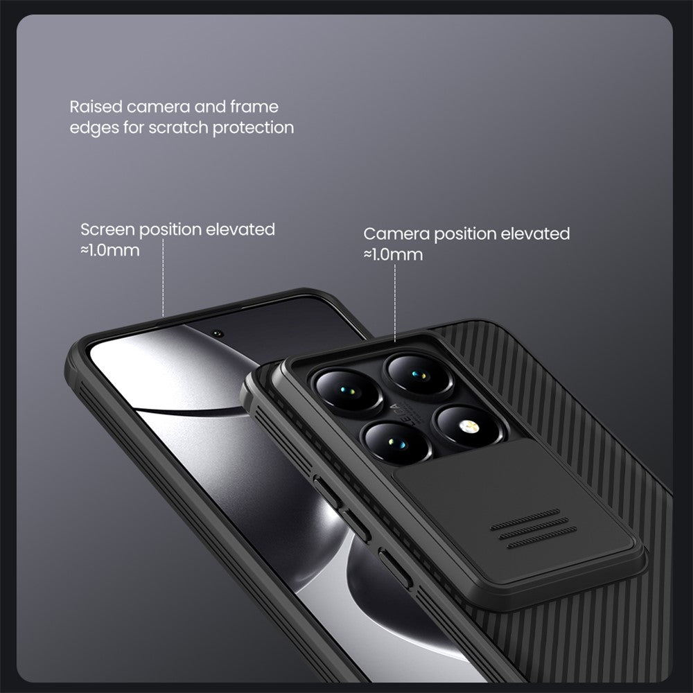 NILLKIN Camshield Pro Series för Xiaomi 14T Pro-skal PC+TPU med glidande kameralock – mobilskydd
