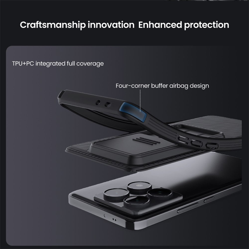 NILLKIN Camshield Pro Series för Xiaomi 14T Pro-skal PC+TPU med glidande kameralock – mobilskydd