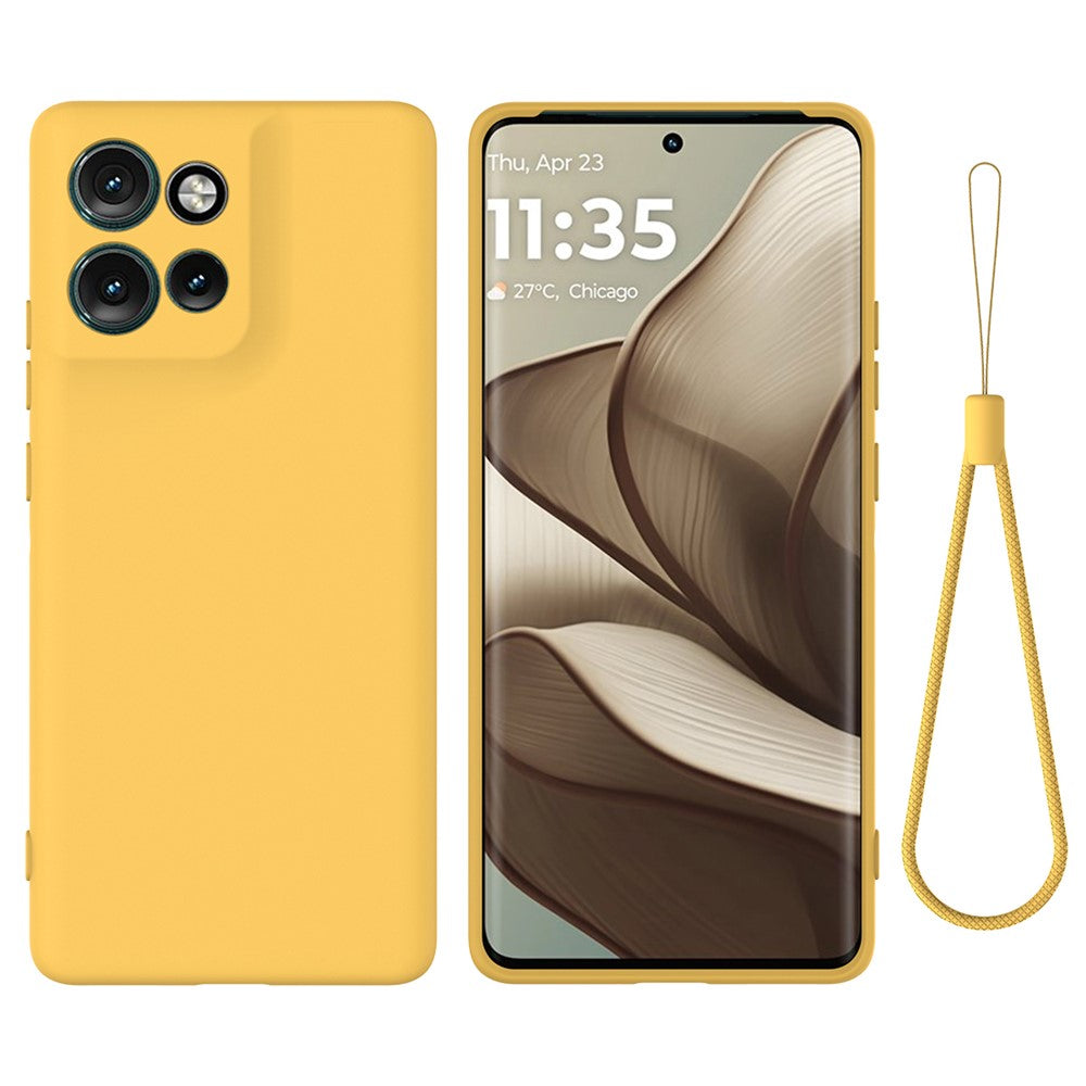 Motorola Edge 60 Neo 5G / Edge 50 Neo 5G / Moto S50 5G / Thinkphone 25 5G skal flytande silikon reptåligt mobilfodral med handrem
