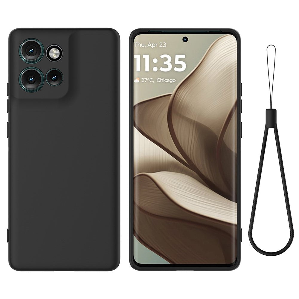Motorola Edge 60 Neo 5G / Edge 50 Neo 5G / Moto S50 5G / Thinkphone 25 5G skal flytande silikon reptåligt mobilfodral med handrem