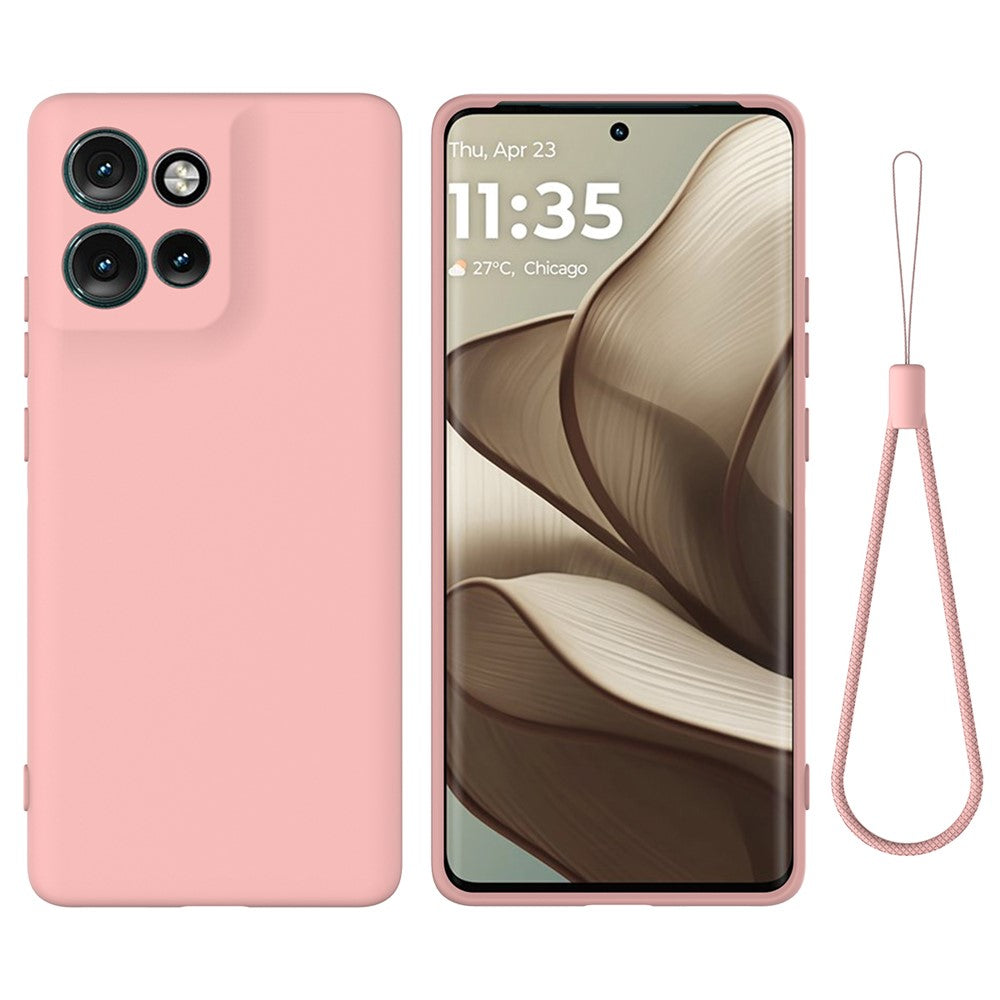 Motorola Edge 60 Neo 5G / Edge 50 Neo 5G / Moto S50 5G / Thinkphone 25 5G skal flytande silikon reptåligt mobilfodral med handrem