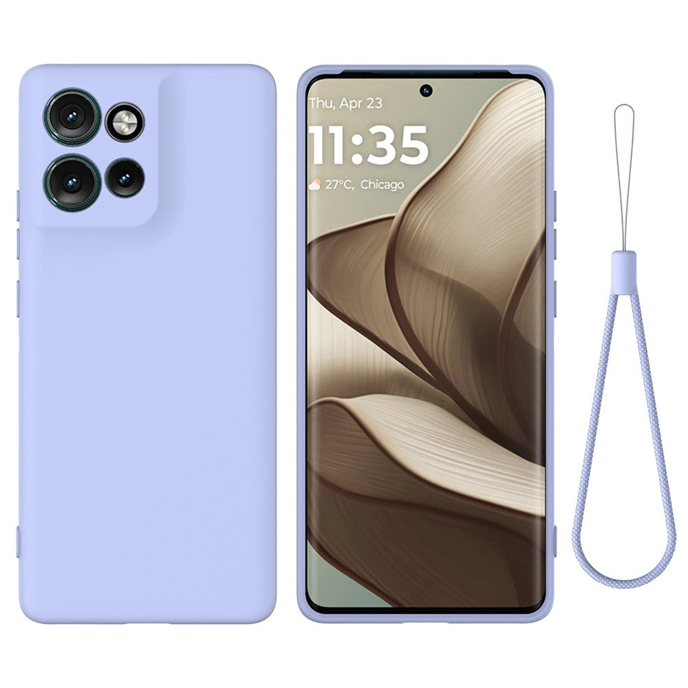 Motorola Edge 60 Neo 5G / Edge 50 Neo 5G / Moto S50 5G / Thinkphone 25 5G skal flytande silikon reptåligt mobilfodral med handrem