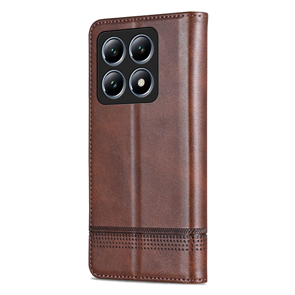 AZNS For Xiaomi 14T Case Cowhide Texture PU Leather Wallet Phone Cover