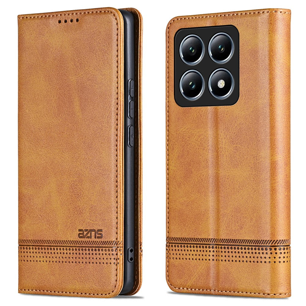 AZNS For Xiaomi 14T Case Cowhide Texture PU Leather Wallet Phone Cover