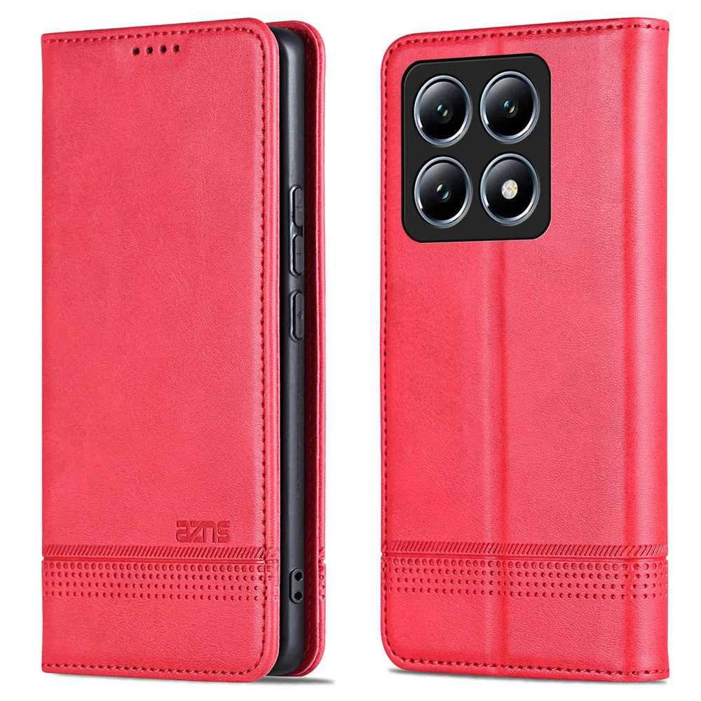 AZNS For Xiaomi 14T Case Cowhide Texture PU Leather Wallet Phone Cover