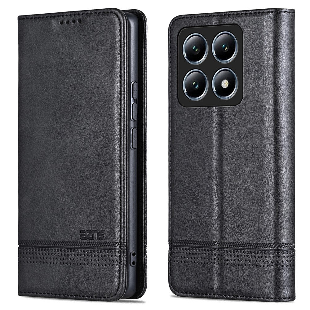 AZNS For Xiaomi 14T Case Cowhide Texture PU Leather Wallet Phone Cover