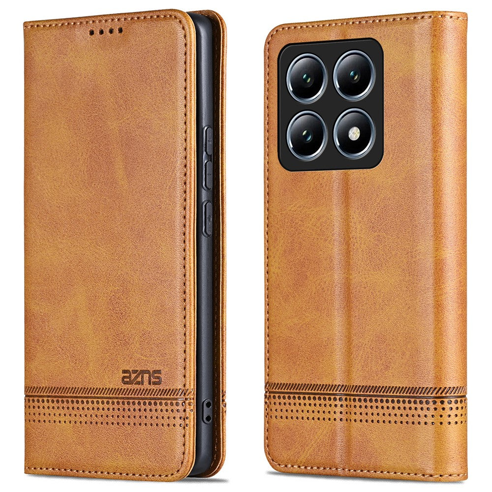 AZNS For Xiaomi 14T Pro Case Cowhide Texture PU Leather Wallet Phone Cover